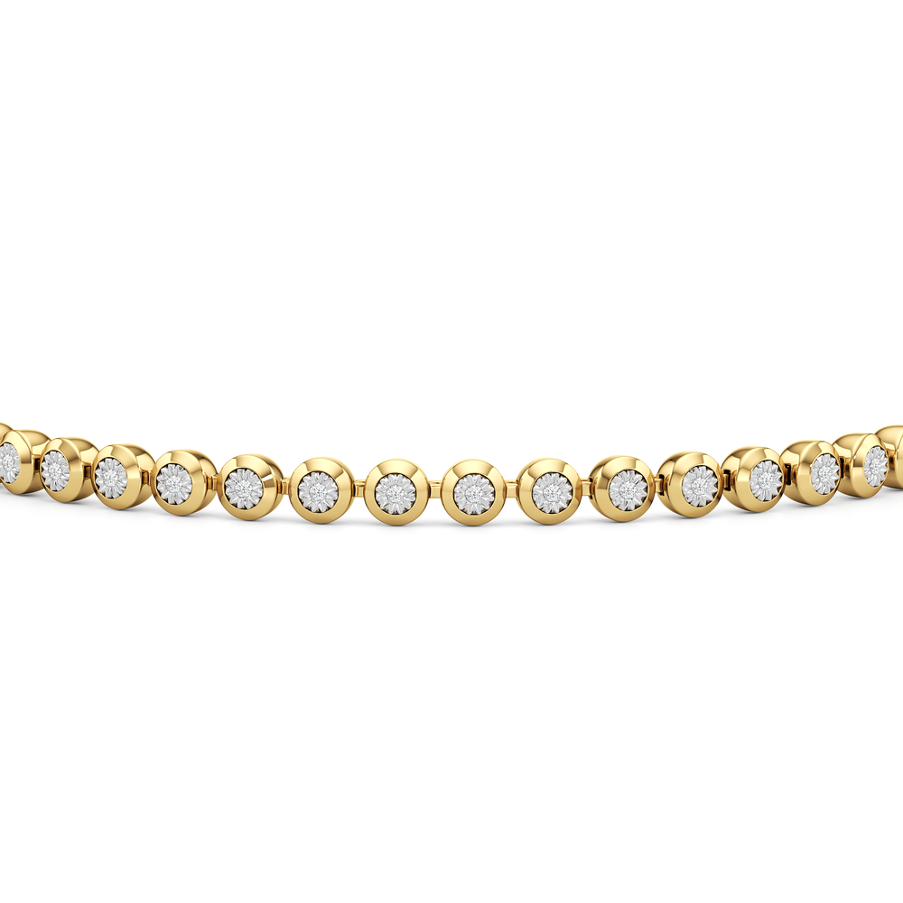 The Chloe Bezel Bracelet with Lab Cut Diamond in 14KT 18K Yellow Gold Vermeil view 6

