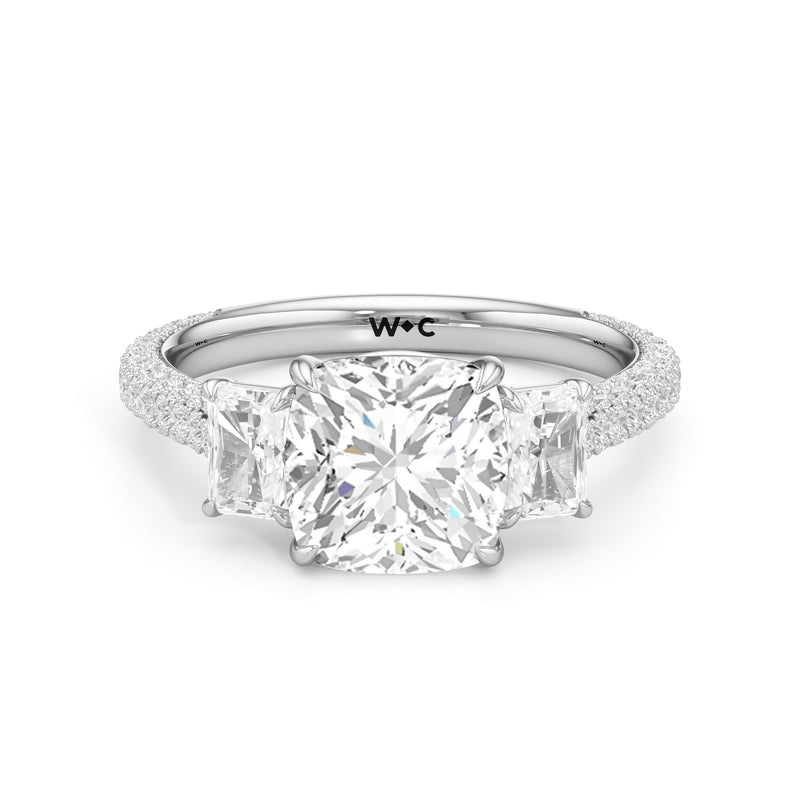 The Elise Three Stone Engagement Ring
