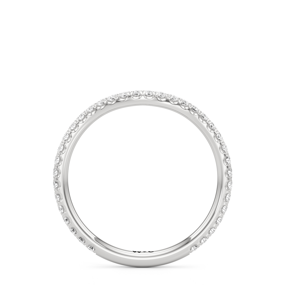 The Scarlett Three Stone Diamond Wedding Band with Platinum Cut Diamond in 14KT Platinum view 2
