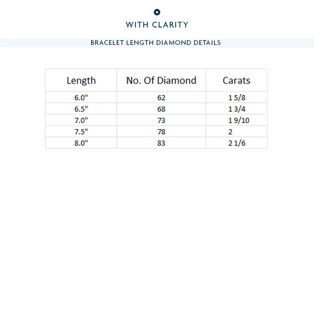 Three Prong Natural Diamond Tennis Bracelet with 1 3/4 Cut Diamond in 14KT White Gold view 5
