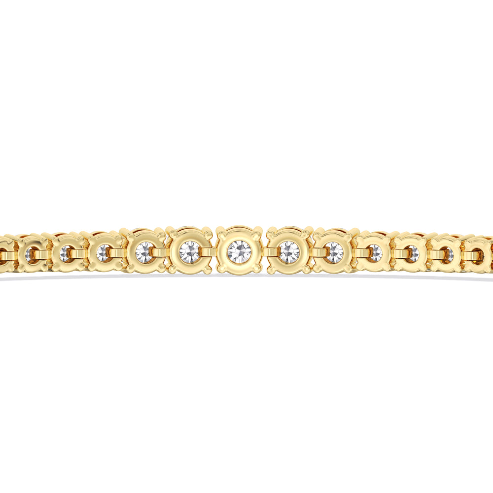 Graduating Tennis Lab Created Diamond Bolo Bracelet with Lab Cut Diamond in 14KT Yellow Gold view 6
