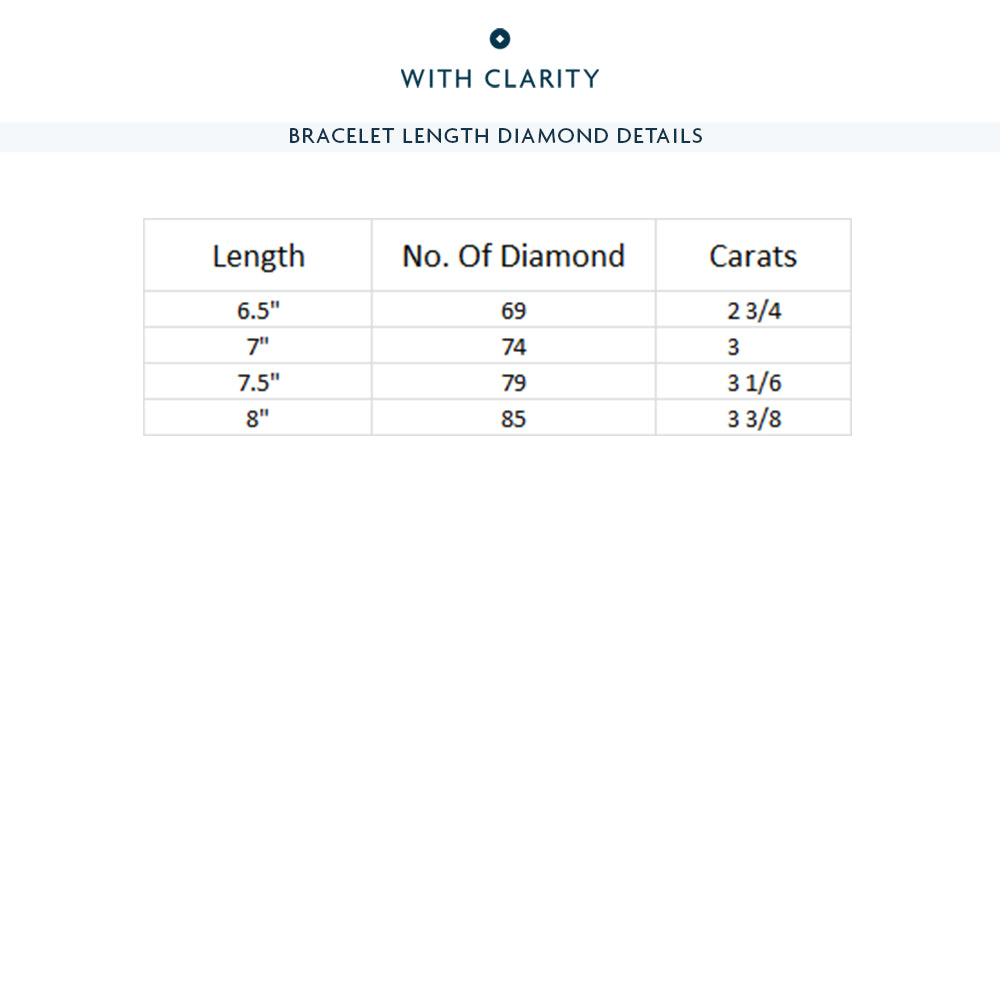 Edgy 2-Prong Lab Diamond Tennis Bracelet with 3 Cut Diamond in 14KT White Gold view 3
