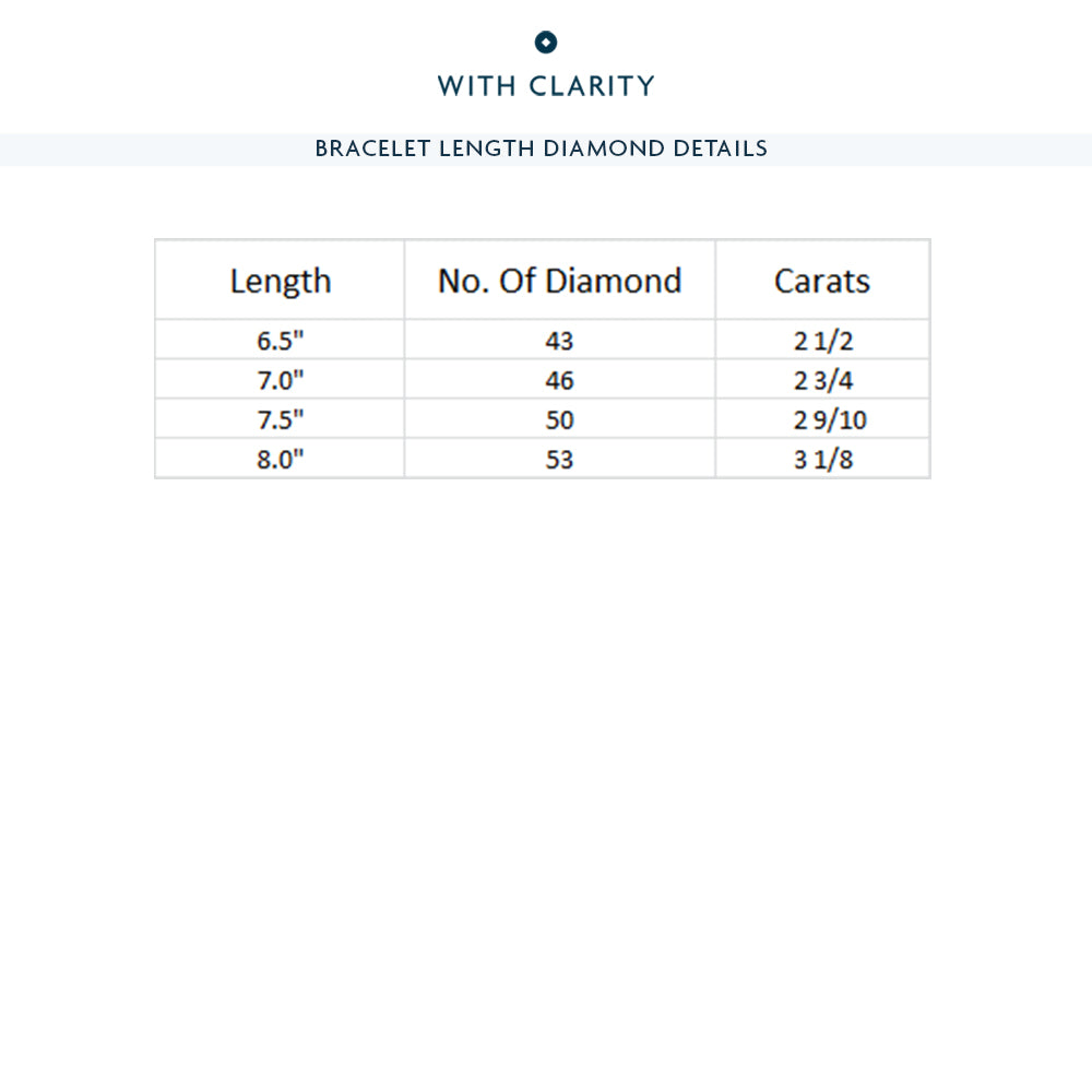 Classic Single Row Lab Diamond Tennis Bracelet with 2 1/2 Cut Diamond in 14KT White Gold view 3
