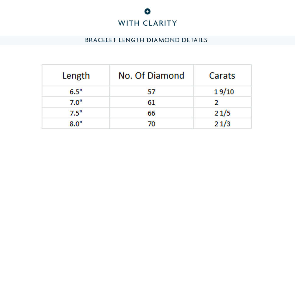 Lotus Prong Round Lab Diamond Tennis Bracelet with 2 Cut Diamond in 14KT White Gold view 3
