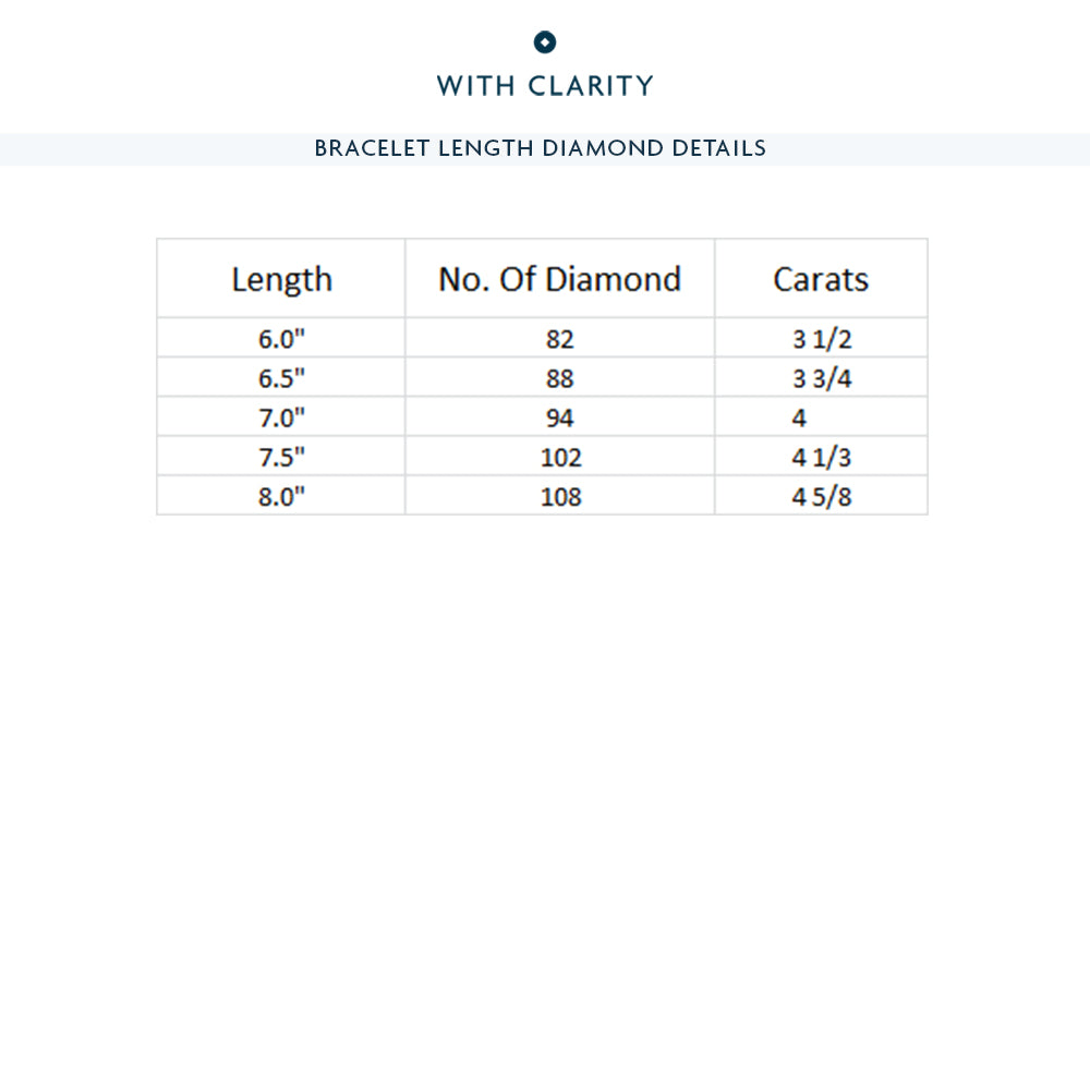 Two Row Lab Diamond Tennis Bracelet with 4 Cut Diamond in 14KT White Gold view 3
