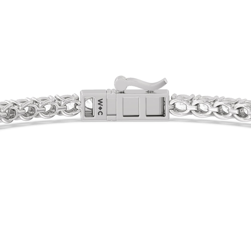 East-West Oval Tennis Bracelet with 5 Cut Diamond in 14KT White Gold view 6
