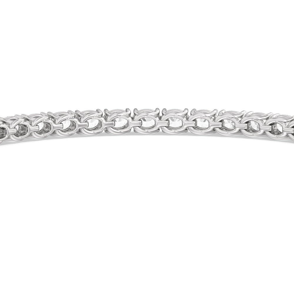 East-West Oval Tennis Bracelet with 5 Cut Diamond in 14KT White Gold view 7
