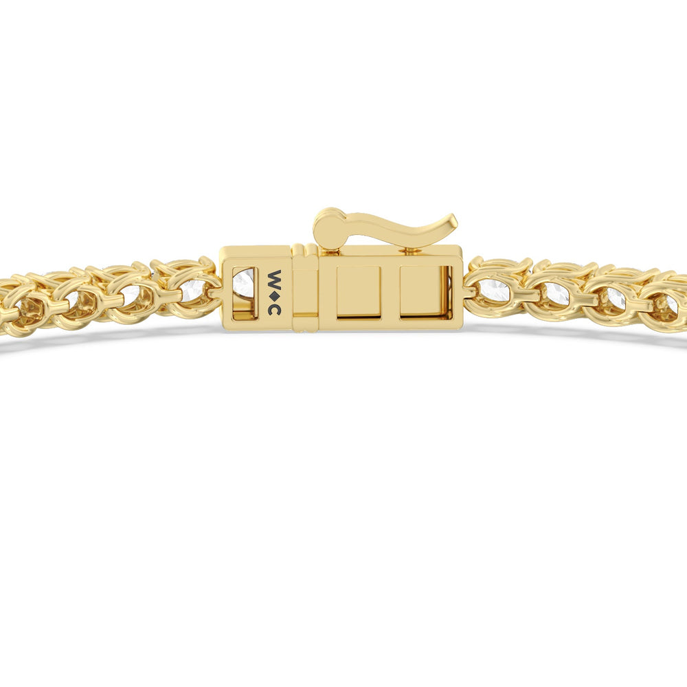 East-West Oval Tennis Bracelet with 5 Cut Diamond in 14KT Yellow Gold view 6
