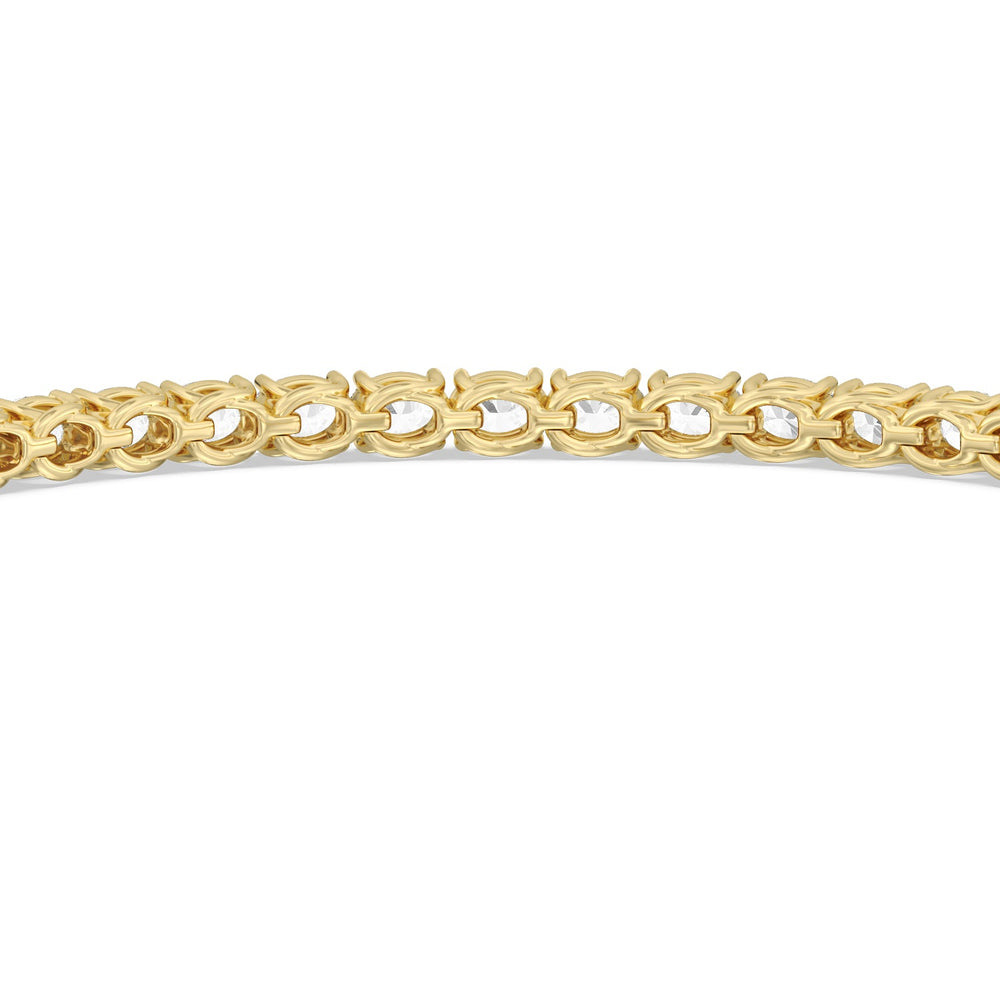 East-West Oval Tennis Bracelet with 5 Cut Diamond in 14KT Yellow Gold view 7
