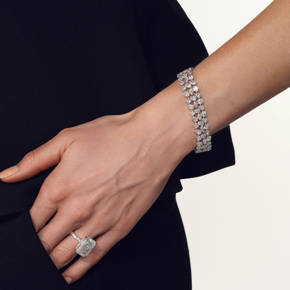 The Cole Bracelet with Lab Cut Diamond in 14KT White Gold view 3
