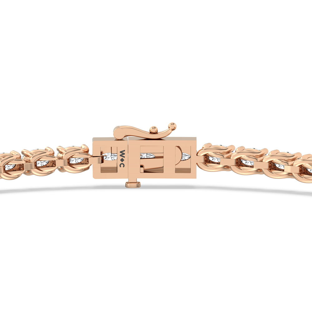 East-West Oval Tennis Bracelet with 2 1/2 Cut Diamond in 14KT Rose Gold view 7
