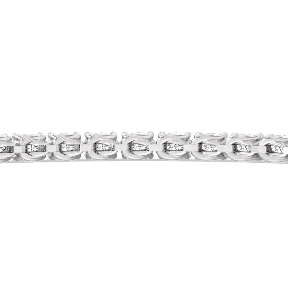 East-West Oval Tennis Bracelet with 2 1/2 Cut Diamond in 14KT White Gold view 8
