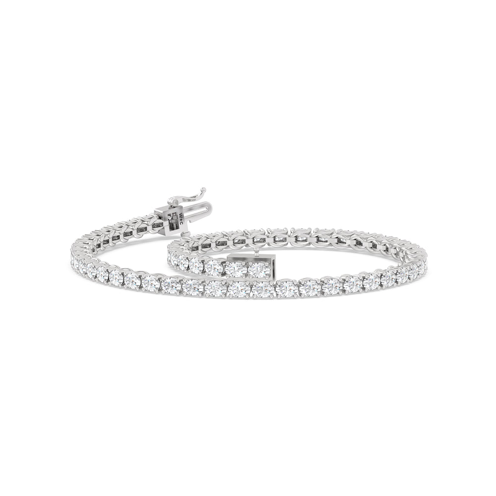 East-West Oval Tennis Bracelet with 2 1/2 Cut Diamond in 14KT White Gold view 5
