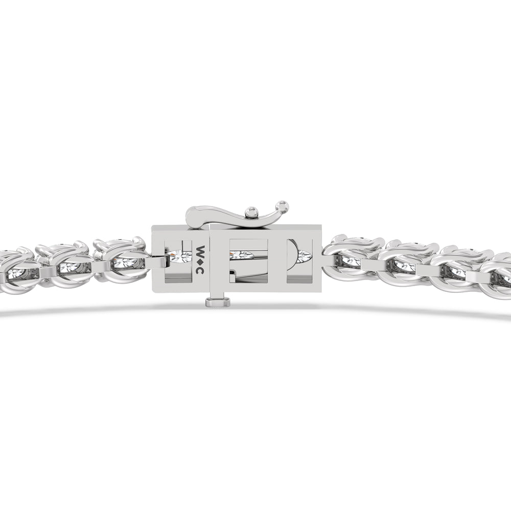 East-West Oval Tennis Bracelet with 2 1/2 Cut Diamond in 14KT White Gold view 7
