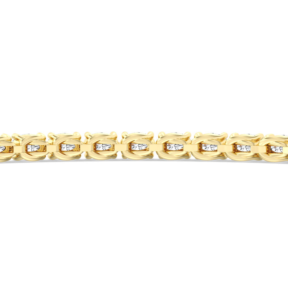 East-West Oval Tennis Bracelet with 2 1/2 Cut Diamond in 14KT Yellow Gold view 8
