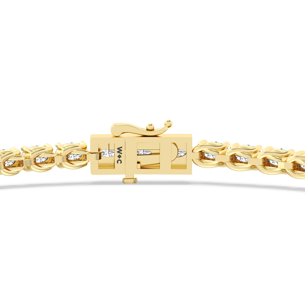 East-West Oval Tennis Bracelet with 2 1/2 Cut Diamond in 14KT Yellow Gold view 7
