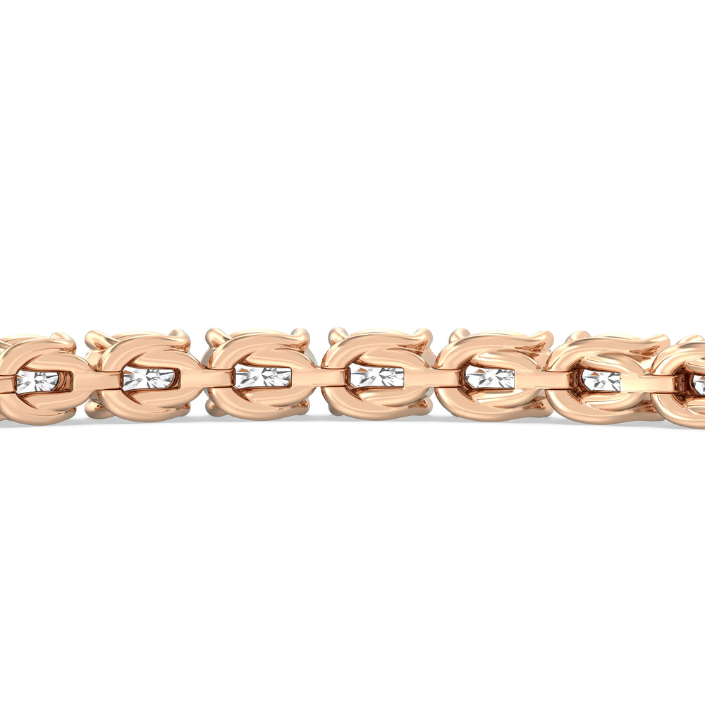 East-West Oval Tennis Bracelet with 7 Cut Diamond in 14KT Rose Gold view 8
