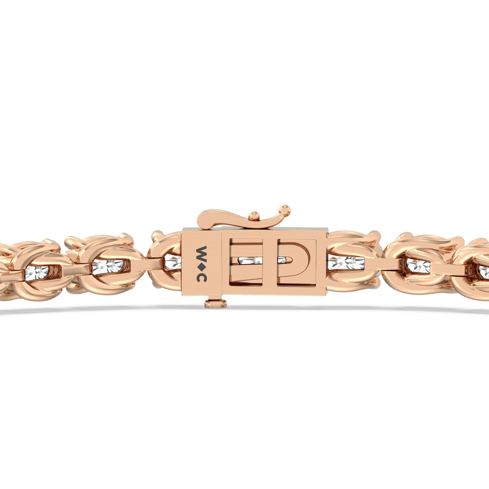 East-West Oval Tennis Bracelet with 7 Cut Diamond in 14KT Rose Gold view 7
