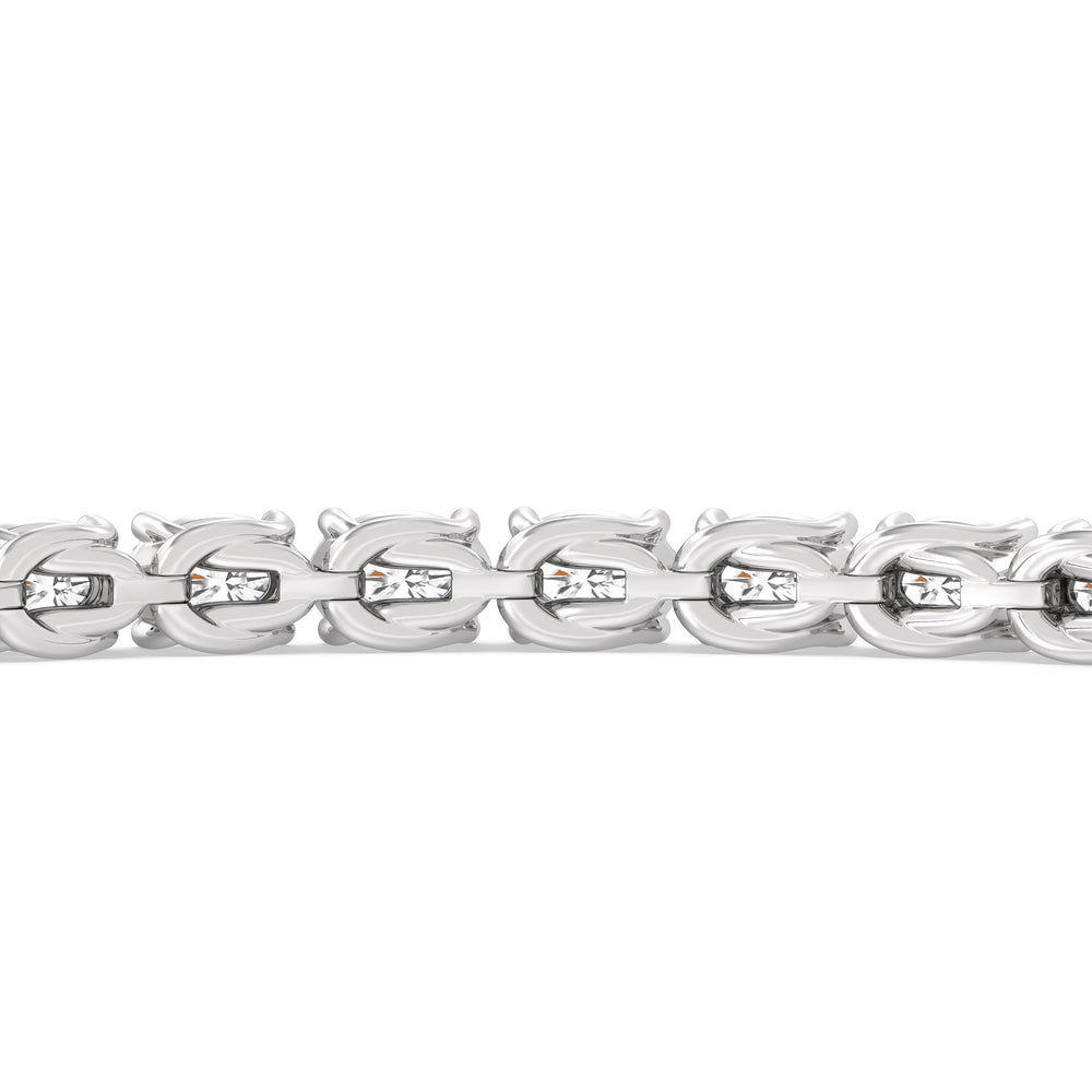 East-West Oval Tennis Bracelet with 7 Cut Diamond in 14KT White Gold view 8
