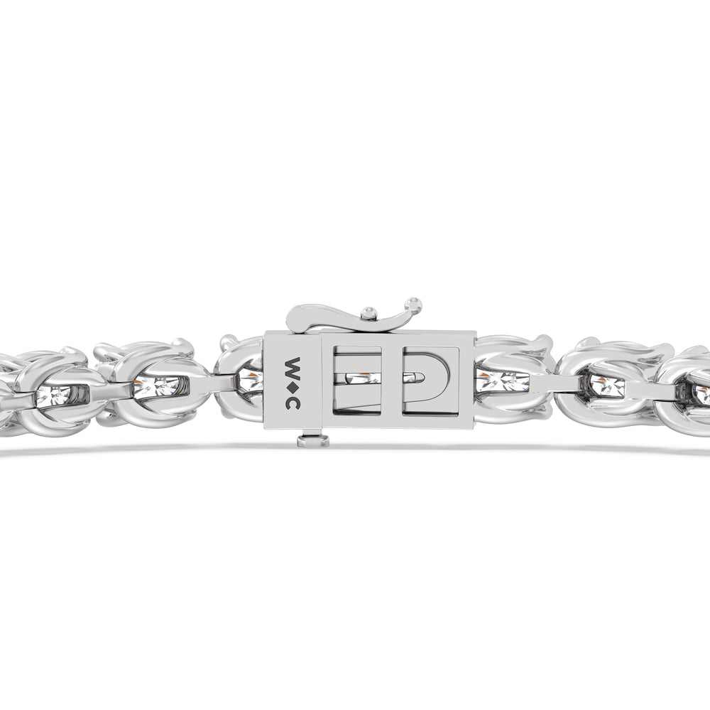 East-West Oval Tennis Bracelet with 7 Cut Diamond in 14KT White Gold view 7
