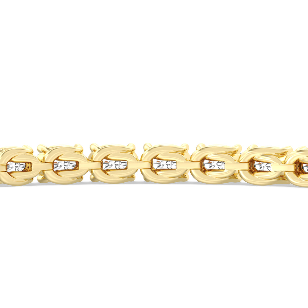 East-West Oval Tennis Bracelet with 7 Cut Diamond in 14KT Yellow Gold view 8
