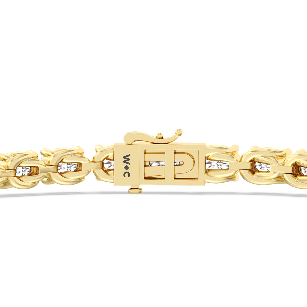 East-West Oval Tennis Bracelet with 7 Cut Diamond in 14KT Yellow Gold view 7
