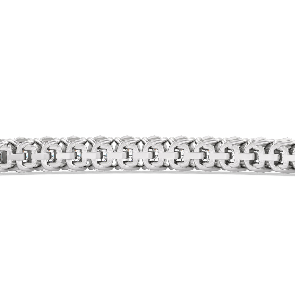 Oval Tennis Bracelet with 3 Cut Diamond in 14KT White Gold view 7
