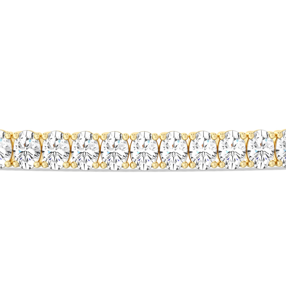 Oval Tennis Bracelet with 3 Cut Diamond in 14KT Yellow Gold view 6
