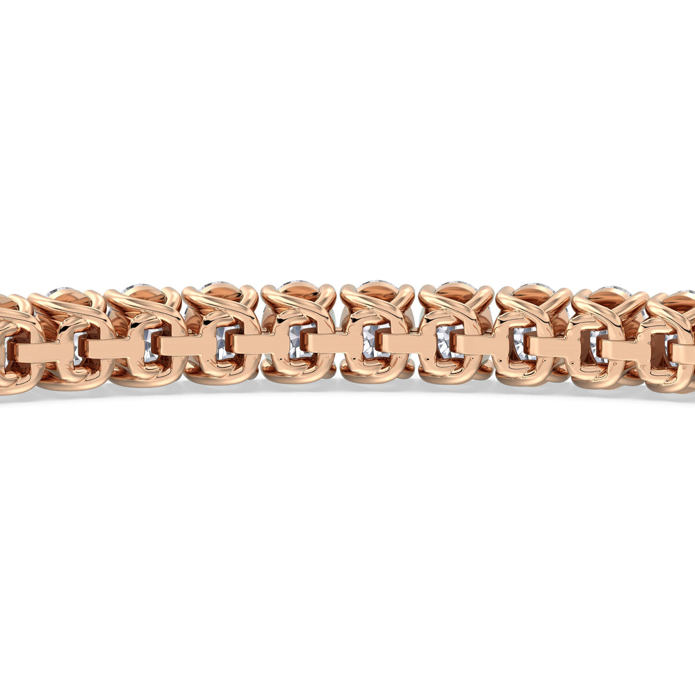 Oval Tennis Bracelet with 4 1/2 Cut Diamond in 14KT Rose Gold view 8
