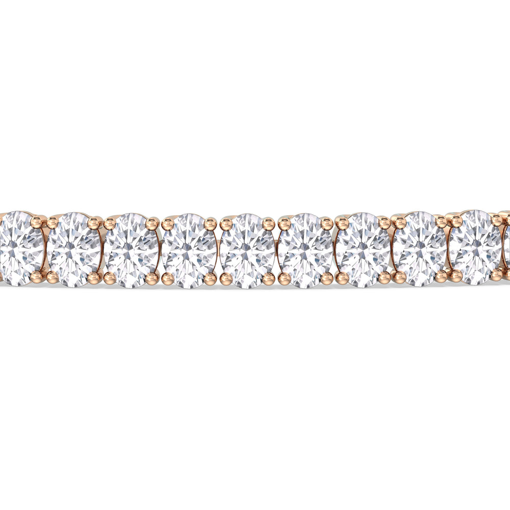 Oval Tennis Bracelet with 4 1/2 Cut Diamond in 14KT Rose Gold view 6
