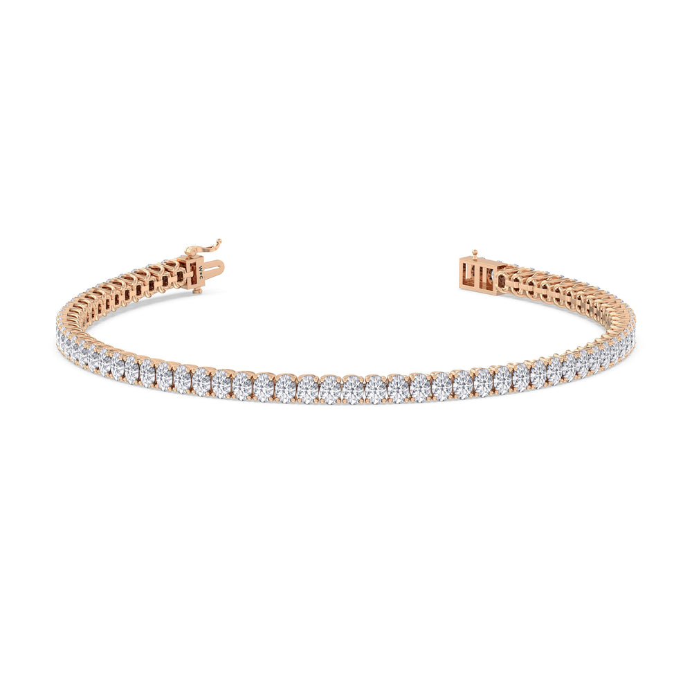 Oval Tennis Bracelet with 4 1/2 Cut Diamond in 14KT Rose Gold view 2
