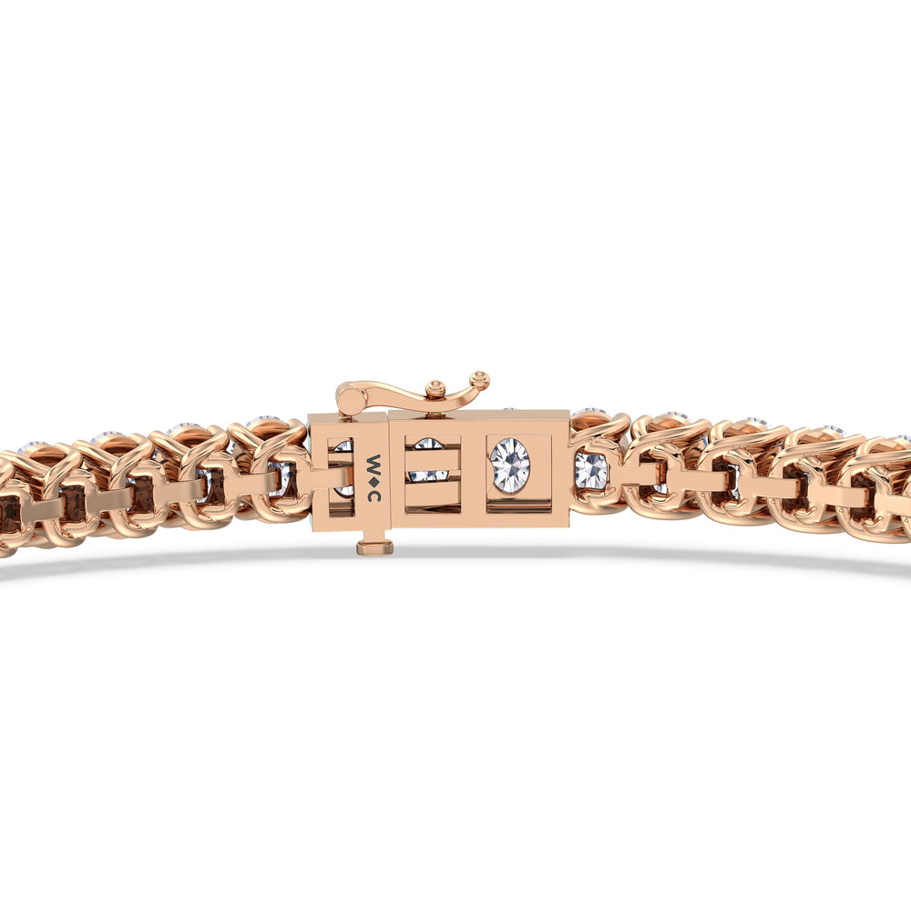 Oval Tennis Bracelet with 4 1/2 Cut Diamond in 14KT Rose Gold view 7

