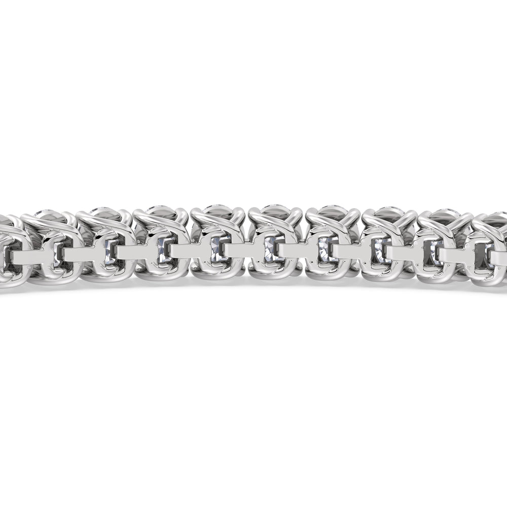 Oval Tennis Bracelet with 4 1/2 Cut Diamond in 14KT White Gold view 8
