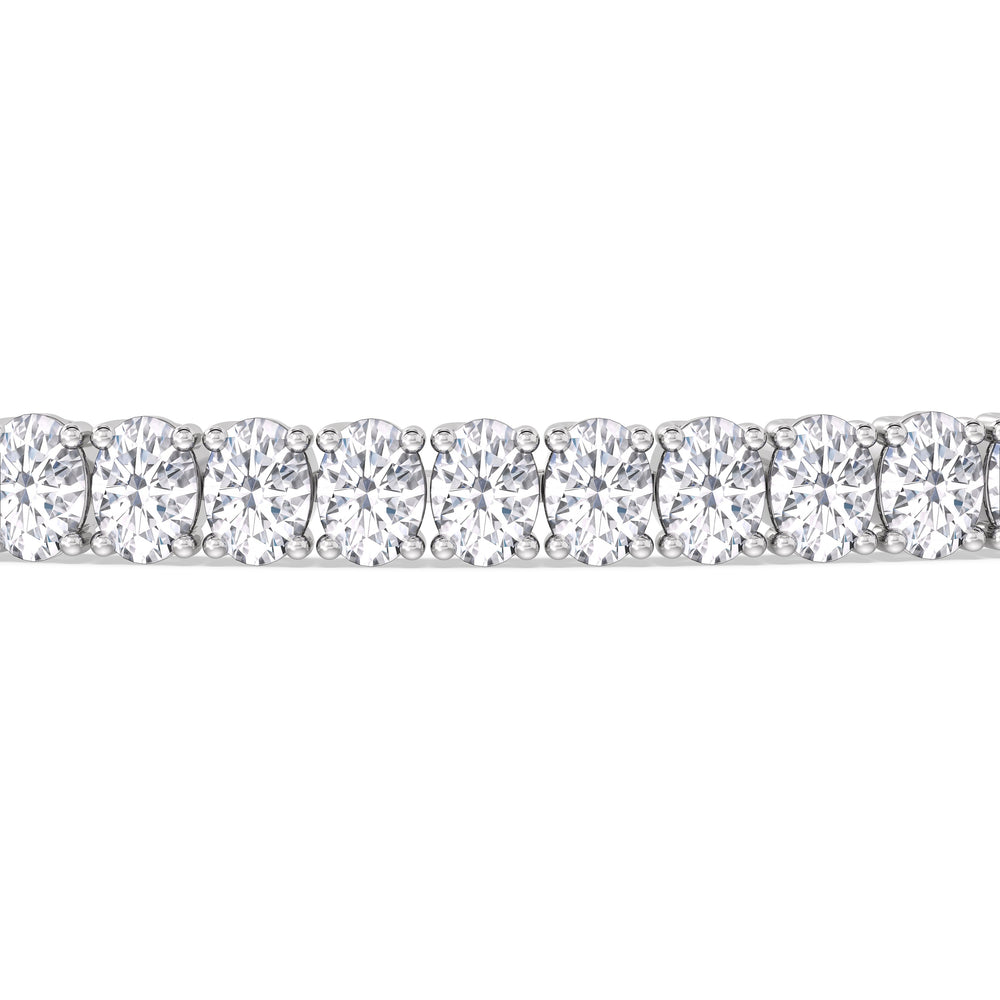 Oval Tennis Bracelet with 4 1/2 Cut Diamond in 14KT White Gold view 6

