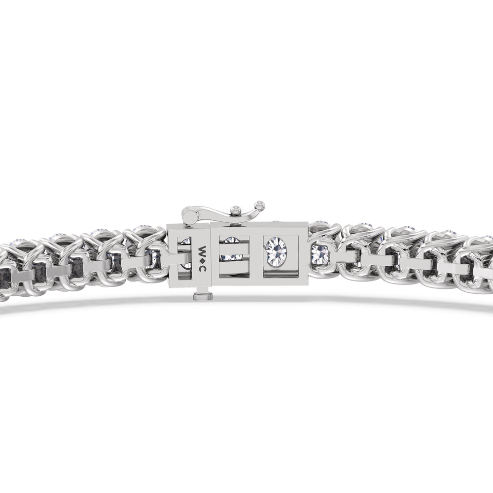 Oval Tennis Bracelet with 4 1/2 Cut Diamond in 14KT White Gold view 7
