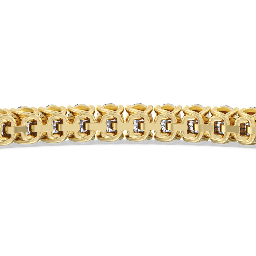 Oval Tennis Bracelet with 4 1/2 Cut Diamond in 14KT Yellow Gold view 8

