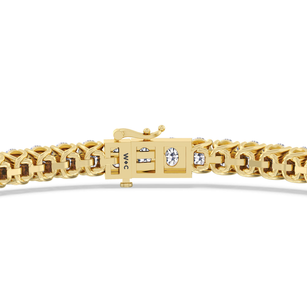 Oval Tennis Bracelet with 4 1/2 Cut Diamond in 14KT Yellow Gold view 7
