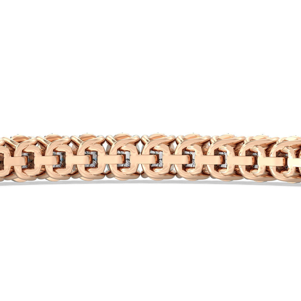 Oval Tennis Bracelet with 7 Cut Diamond in 14KT Rose Gold view 8
