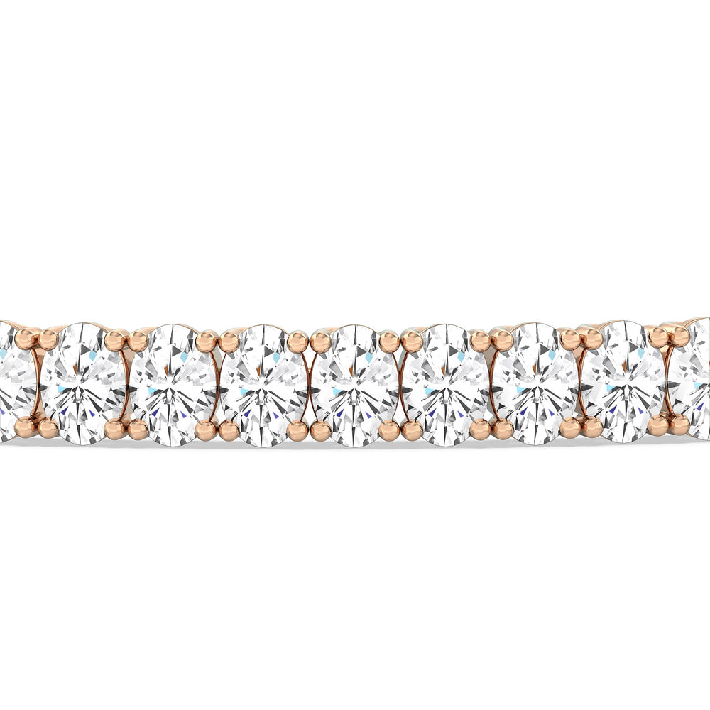 Oval Tennis Bracelet with 7 Cut Diamond in 14KT Rose Gold view 6
