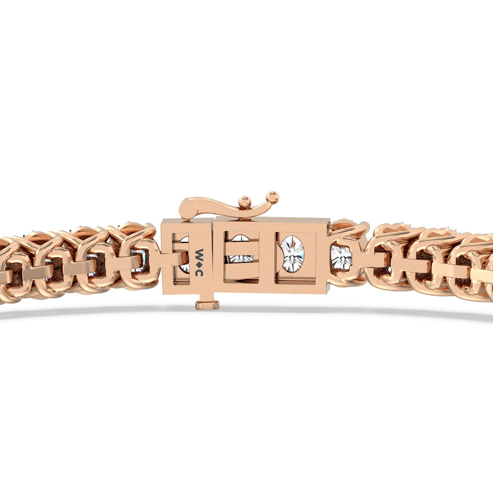 Oval Tennis Bracelet with 7 Cut Diamond in 14KT Rose Gold view 7
