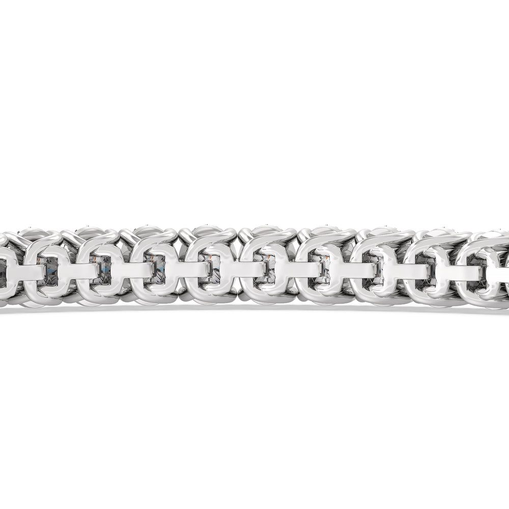 Oval Tennis Bracelet with 7 Cut Diamond in 14KT White Gold view 8
