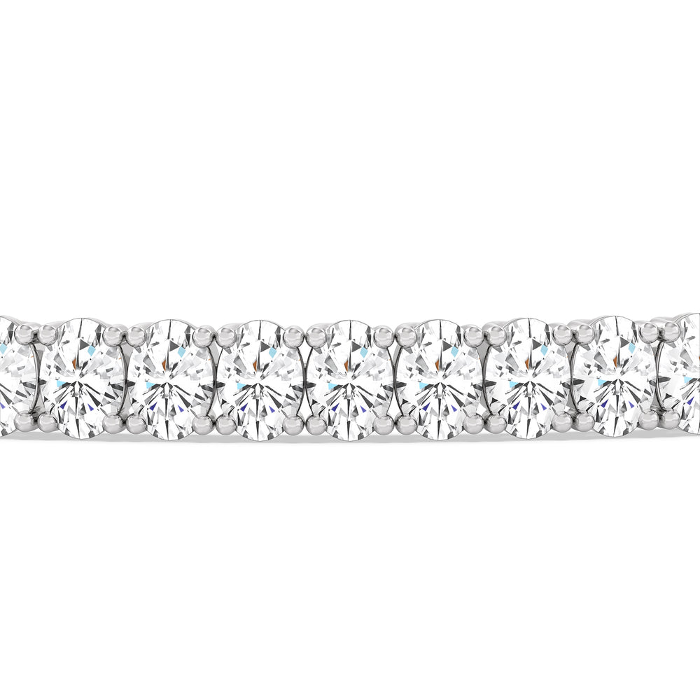 Oval Tennis Bracelet with 7 Cut Diamond in 14KT White Gold view 6
