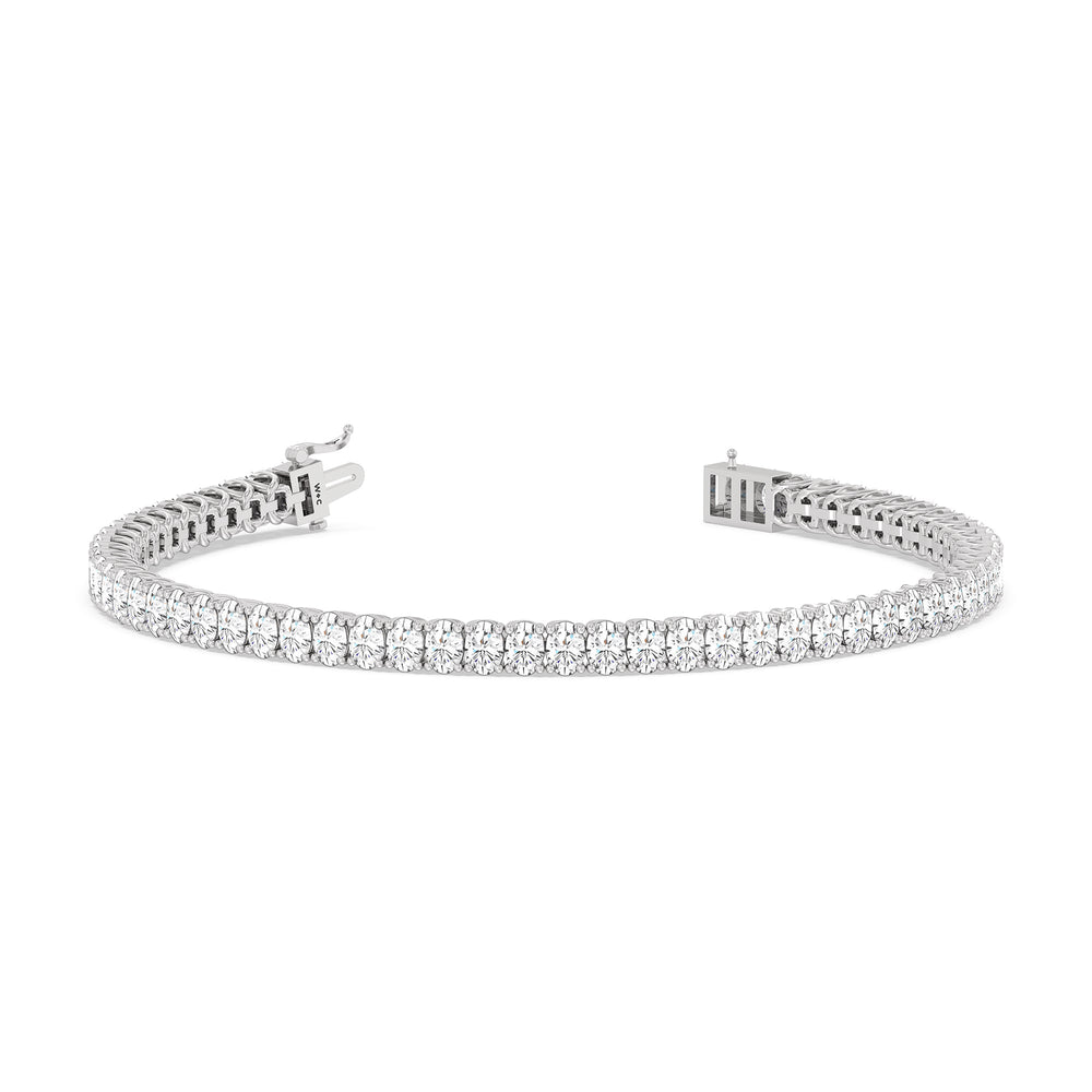 Oval Tennis Bracelet with 7 Cut Diamond in 14KT White Gold view 2
