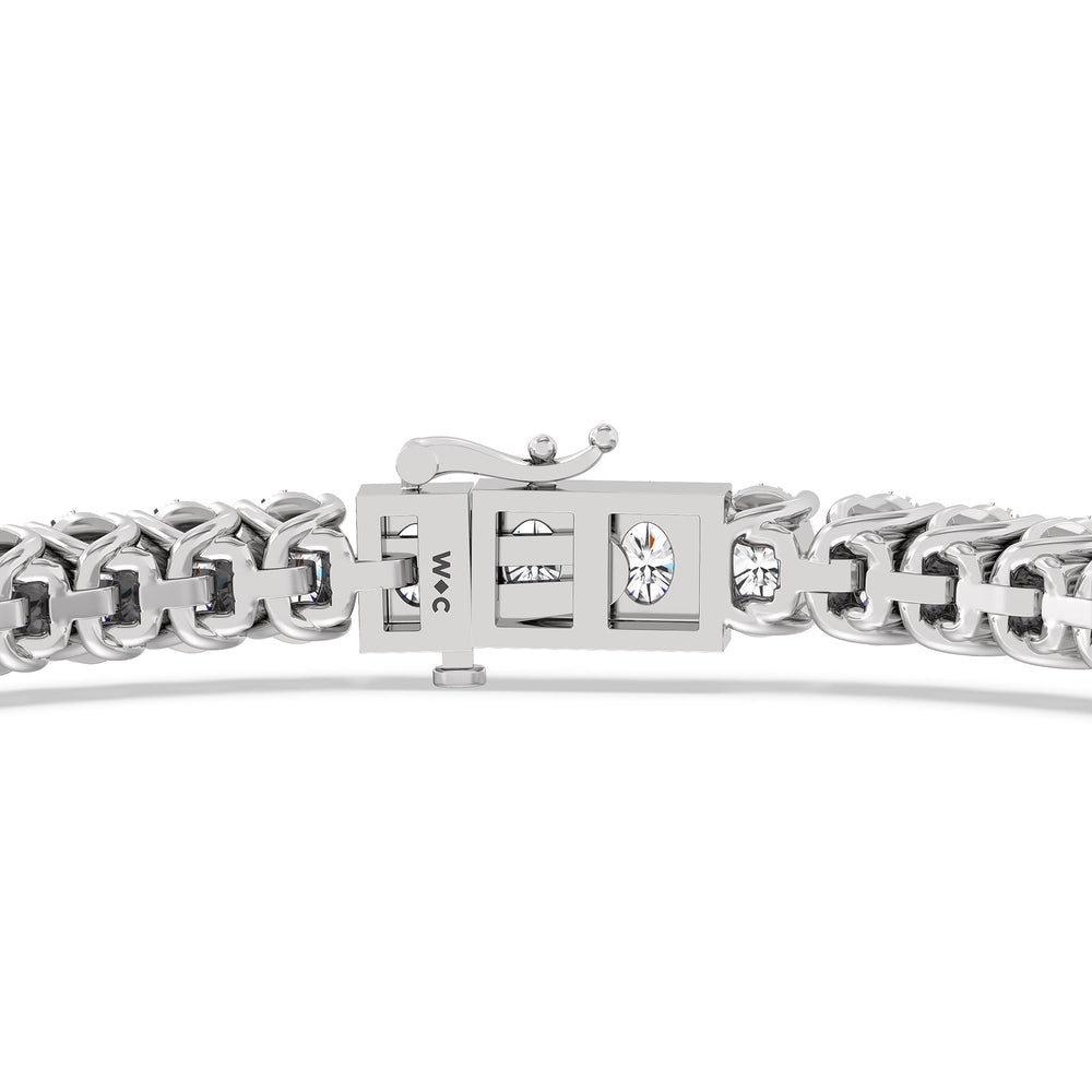 Oval Tennis Bracelet with 7 Cut Diamond in 14KT White Gold view 7
