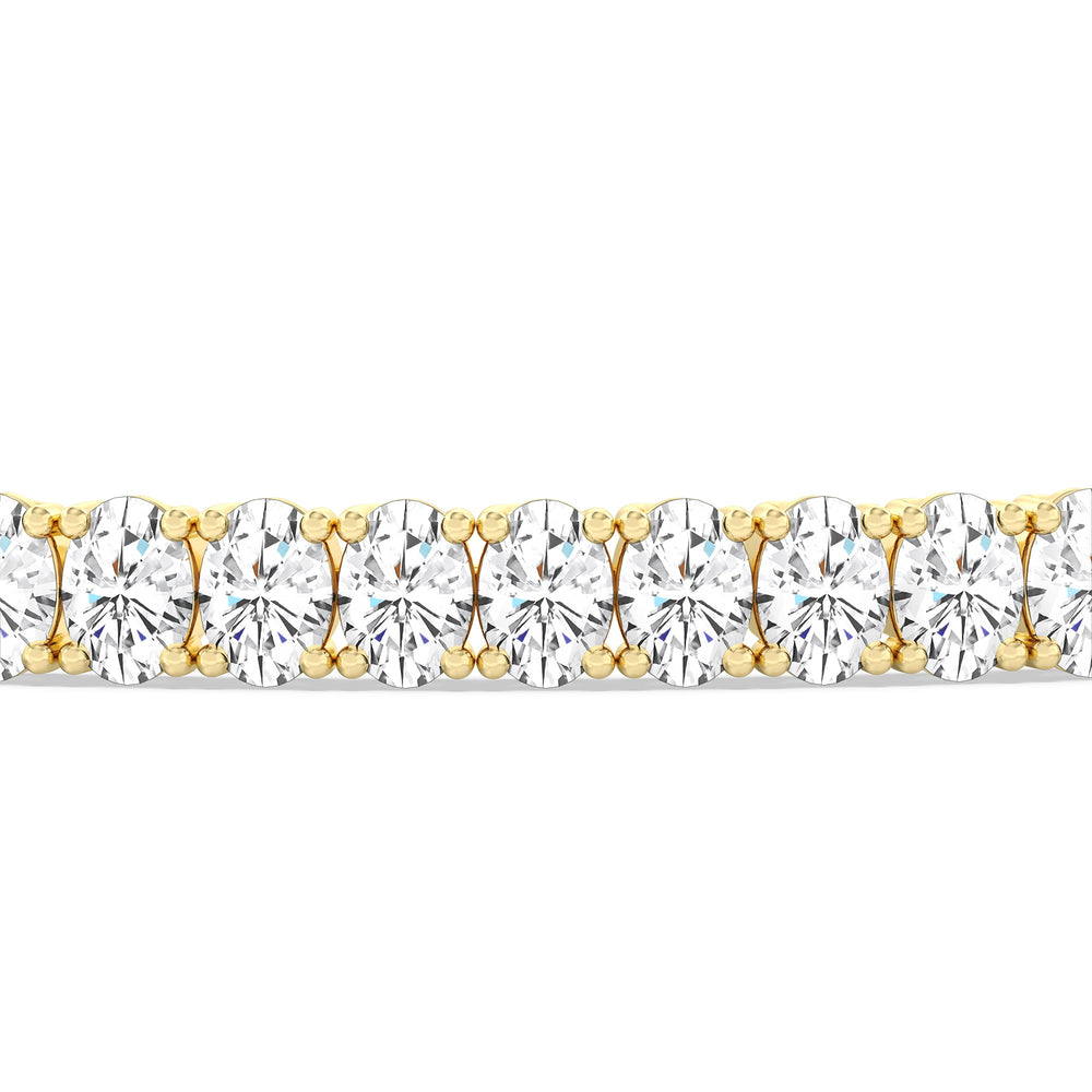 Oval Tennis Bracelet with 7 Cut Diamond in 14KT Yellow Gold view 6
