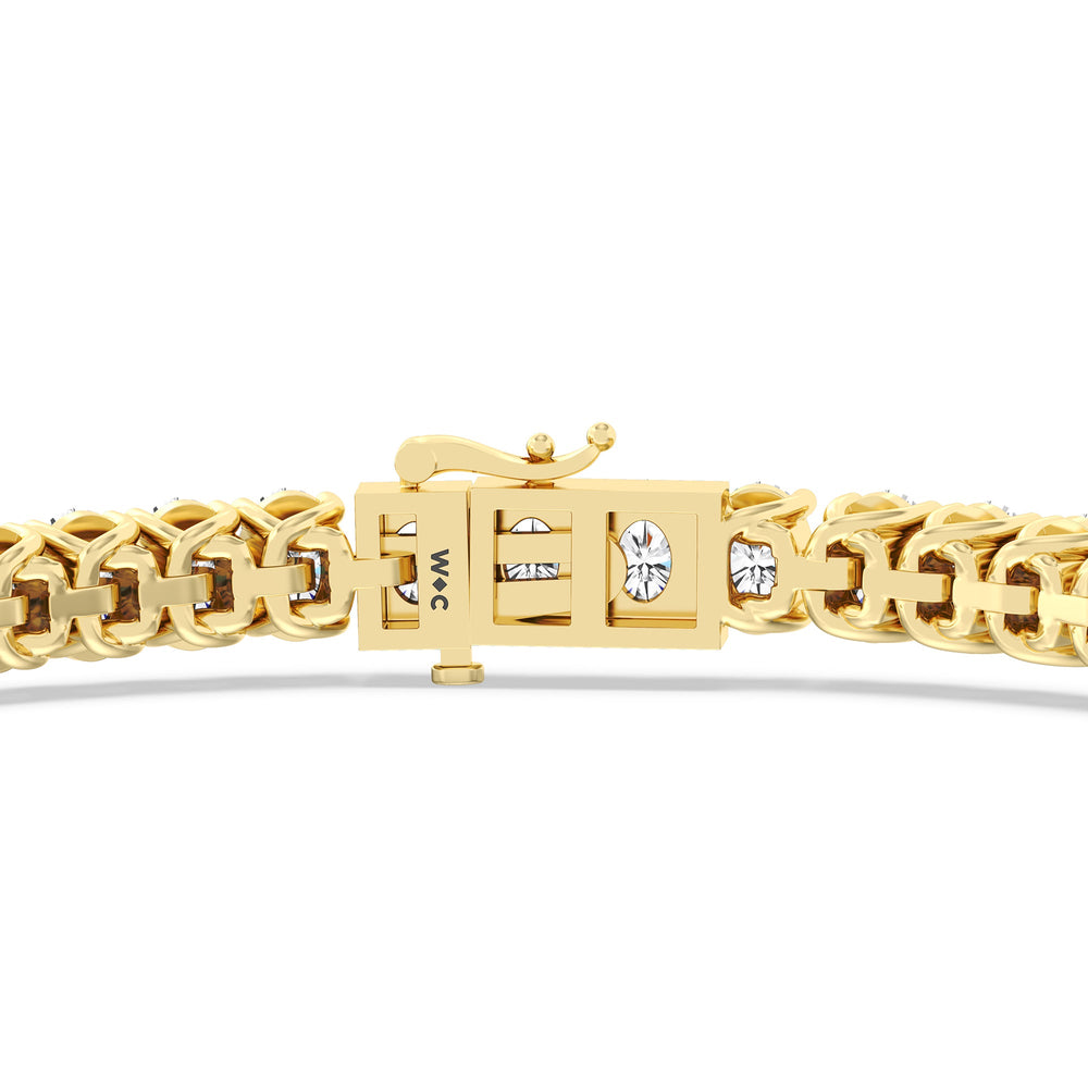 Oval Tennis Bracelet with 7 Cut Diamond in 14KT Yellow Gold view 7
