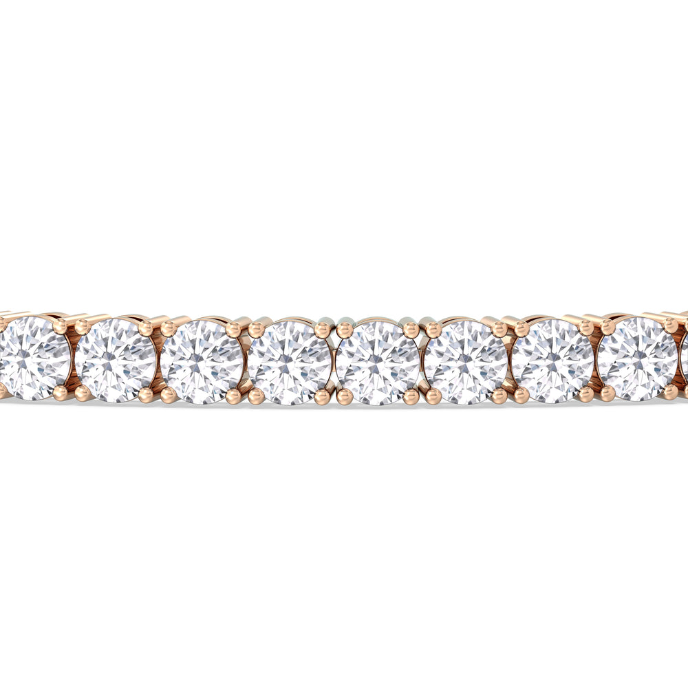 Four Prong Lab Diamond Tennis Bracelet with 7 Cut Diamond in 14KT Rose Gold view 4
