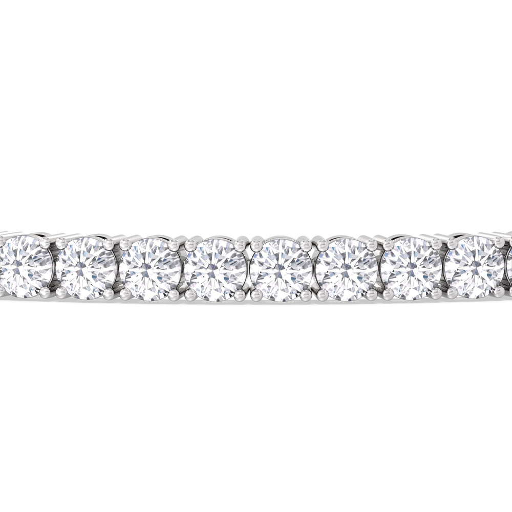 Four Prong Lab Diamond Tennis Bracelet with 7 Cut Diamond in 14KT White Gold view 4
