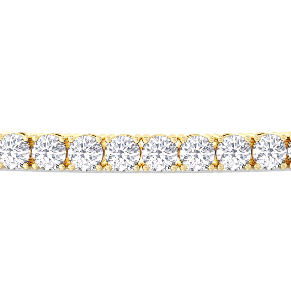 Four Prong Lab Diamond Tennis Bracelet with 7 Cut Diamond in 14KT Yellow Gold view 4
