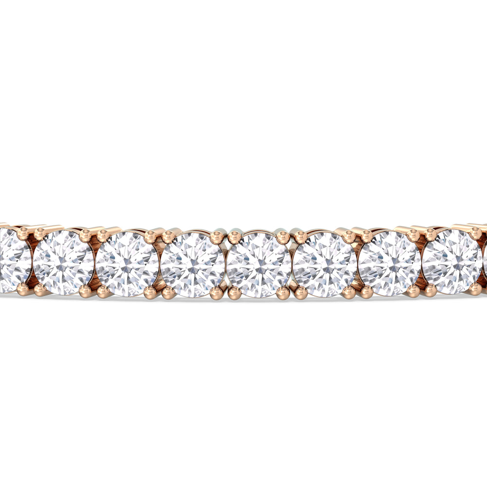 Four Prong Lab Diamond Tennis Bracelet with 10 Cut Diamond in 14KT Rose Gold view 4
